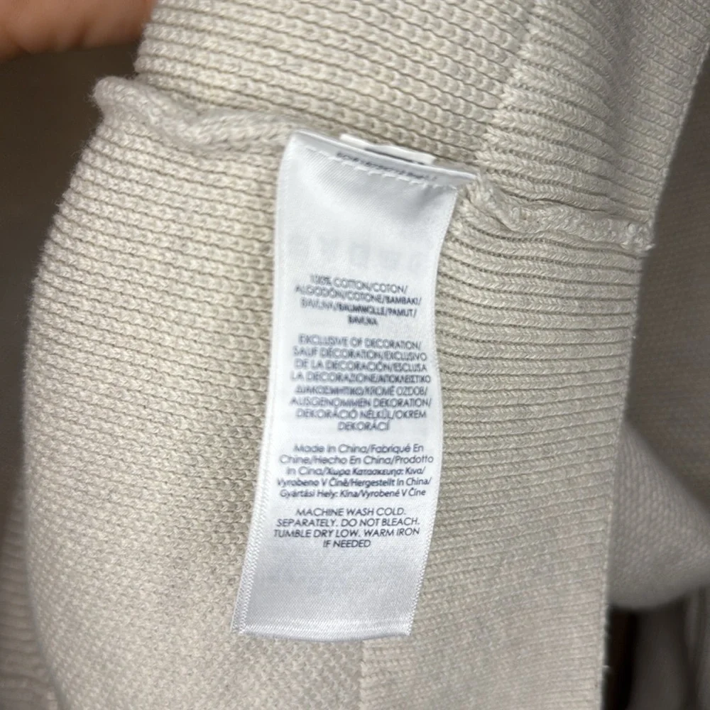 NWOT Chaps Cream quarter Zip Up Sweater Classic Knit